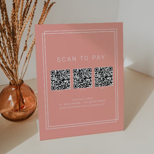 AVERY Rosé Pfirsich Geschäft QR-Code-Scan zum Beza Sockelschild