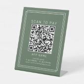 AVERY Rustikal Dunkelgrün Boho Geschäft Scan To Be Sockelschild (Vorderseite)