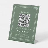 AVERY Rustikal Dunkelgrün QR-Code Hinterlasse eine Sockelschild (Vorderseite)