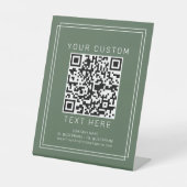 AVERY Rustikaler Dunkelgrüner Geschäftszoll QR-Cod Sockelschild (Vorderseite)