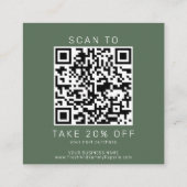 AVERY Rustikalisches Dunkelgrünes Logo QR Code Dan Rabattkarte (Rückseite)