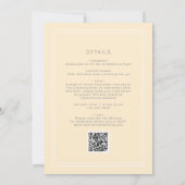 AVERY Simple Neutral Butter Yellow QR Code Wedding Einladung (Rückseite)