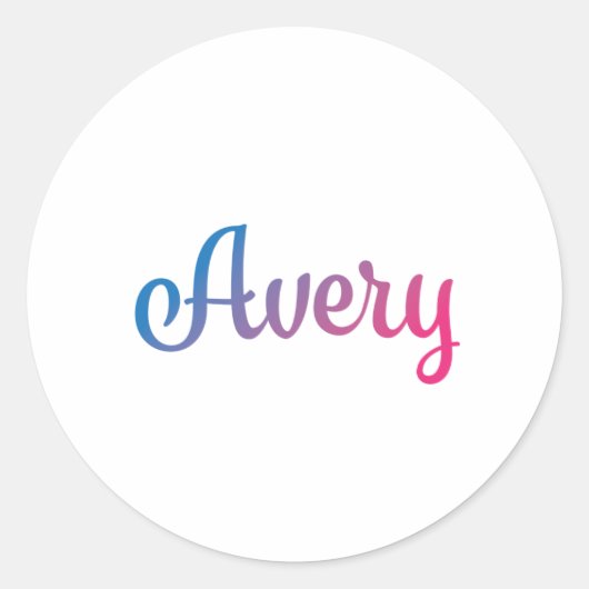 Avery Stylish Cursive Runder Aufkleber (Vorderseite)