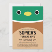 Avery The Duck Squishmallow Birthday Party Einladung (Vorderseite)