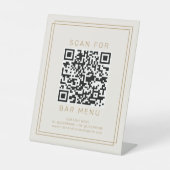 AVERY Vintage Gold Cream Bar Menü QR Code Sockelschild (Vorderseite)