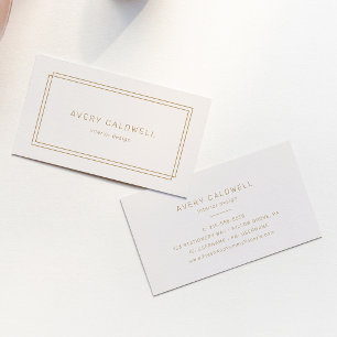 AVERY Vintage Gold Cream Doppelrahmen Visitenkarte