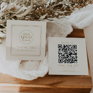 AVERY Vintage Gold Cream Logo QR-Code Danke Rabattkarte