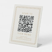 AVERY Vintage Gold Cream Restaurant Menü QR Code Sockelschild (Vorderseite)