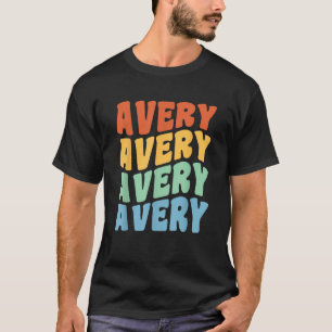 Avery Vorname Retro Groovy Personalisiert T-Shirt