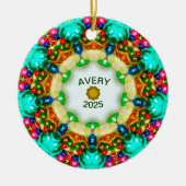 AVERY ~ Weihnachtsbilder Personalisierten Fraktals Keramik Ornament (Vorne)