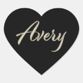 Avery white gold Handwriting Aufkleber Herz (Vorderseite)