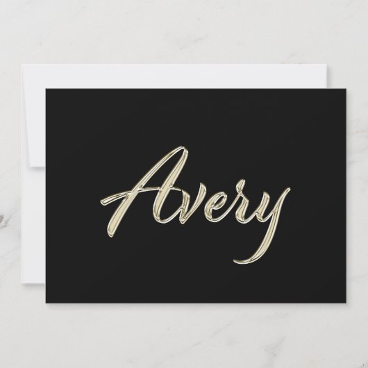 Avery white gold Handwriting Karte (Vorderseite)