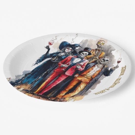 Avery's Sinister Soirée-Halloween-Party Pappteller (Schrägansicht)