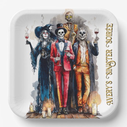 Avery's Sinister Soirée-Halloween-Party Pappteller (Vorderseite)