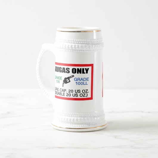 AVGAS / 100LL fuel only Bierglas (Vorderseite Links)