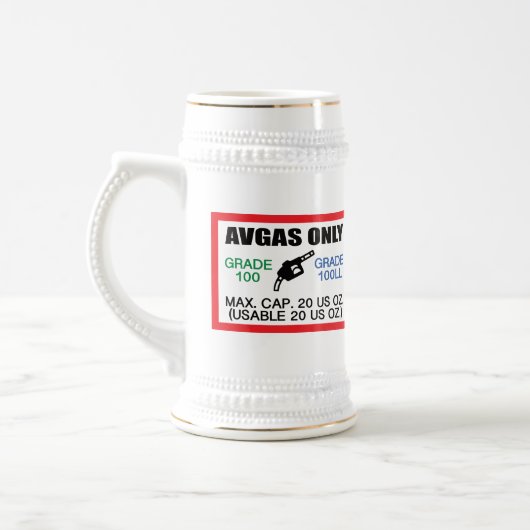 AVGAS / 100LL fuel only Bierglas (Links)