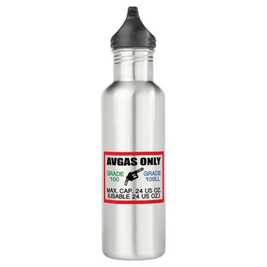 AVGAS / 100LL fuel only Edelstahlflasche (Rechts)