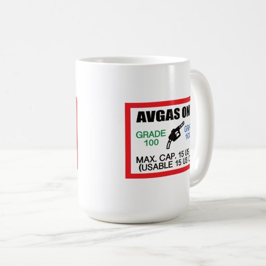 AVGAS / 100LL fuel only Kaffeetasse (VorderseiteRechts)