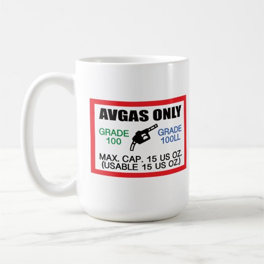 AVGAS / 100LL fuel only Kaffeetasse (Links)