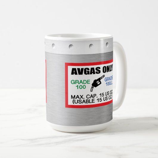 AVGAS / 100LL fuel only Kaffeetasse (VorderseiteRechts)