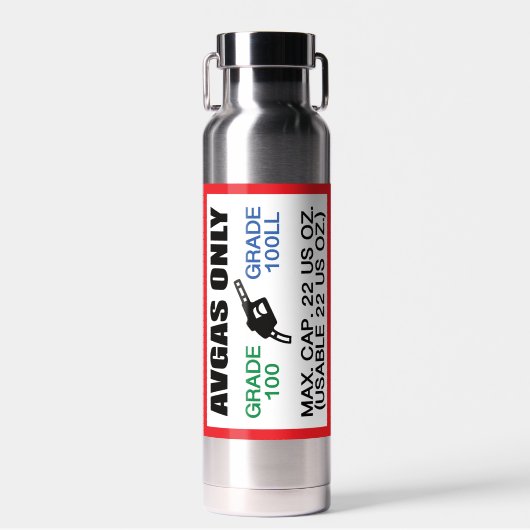 AVGAS / 100LL fuel only Trinkflasche (Vorne)