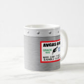 AVGAS / 100LL Kraftstoff nur 11 oz Kaffeetasse (VorderseiteRechts)