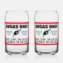 AVGAS / 100LL Kraftstoff nur Trinkbehälter Set Dosenglas