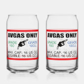 AVGAS / 100LL Kraftstoff nur Trinkbehälter Set Dosenglas (Rückseite)