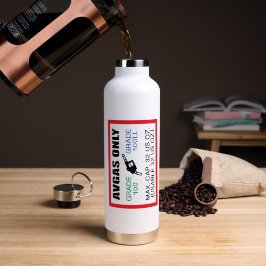 AVGAS / 100LL Kraftstoff nur Wasserflasche Trinkflasche