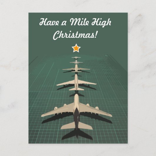 Avgeek Mile High Christmas Feiertagspostkarte (Vorderseite)