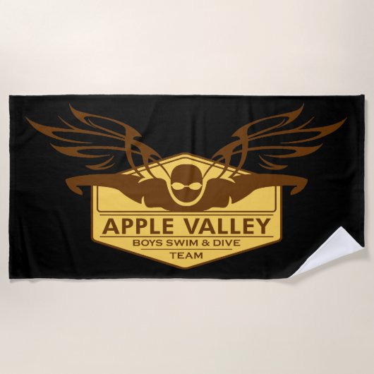 AVHS Boys Swim Diving Logo Handtuch Braun Gold (Vorderseite)