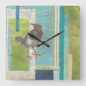 Avian Scrapbook I Quadratische Wanduhr (Vorderseite)