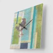 Avian Scrapbook I Quadratische Wanduhr (Winkel)