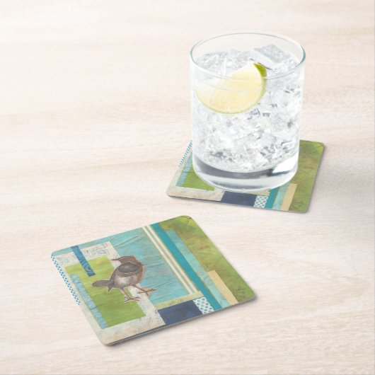 Avian Scrapbook I Rechteckiger Pappuntersetzer (Vor Ort)