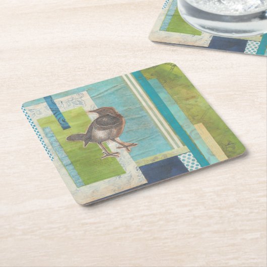 Avian Scrapbook I Rechteckiger Pappuntersetzer (angewinkelt)