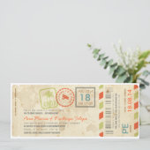 Avião Embarque Convite de Casamento bilhet Einladung (Stehend Vorderseite)