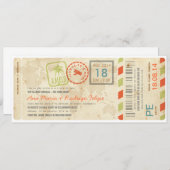 Avião Embarque Convite de Casamento bilhet Einladung (Vorne/Hinten)