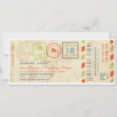 Avião Embarque Convite de Casamento bilhet Einladung (Vorderseite)