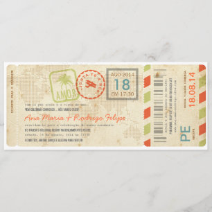 Avião Embarque Convite de Casamento bilhet Einladung