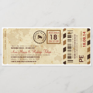 Avião Embarque Convite de Casamento bilhet Einladung