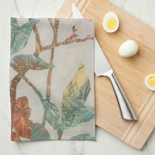 Aviäre Collage I Geschirrtuch (Viertel Falte)