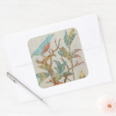 Aviäre Collage I Quadratischer Aufkleber (Umschlag)