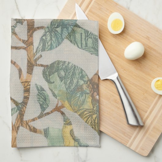 Aviäre Collage II Handtuch (Viertel Falte)