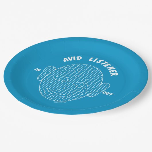 Aviäre Listener Pappteller (Schrägansicht)