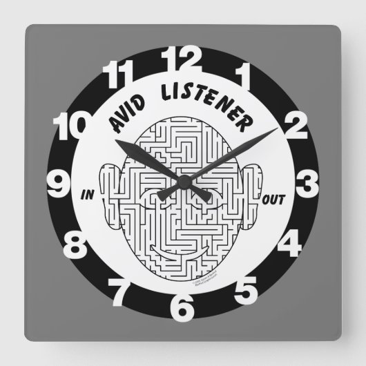 Aviäre Listener Quadratische Wanduhr (Vorderseite)