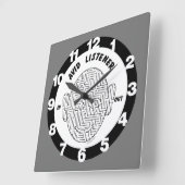 Aviäre Listener Quadratische Wanduhr (Winkel)