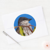 Aviäre Lizenzrechte: Eastern Kingbird Runder Aufkleber (Umschlag)