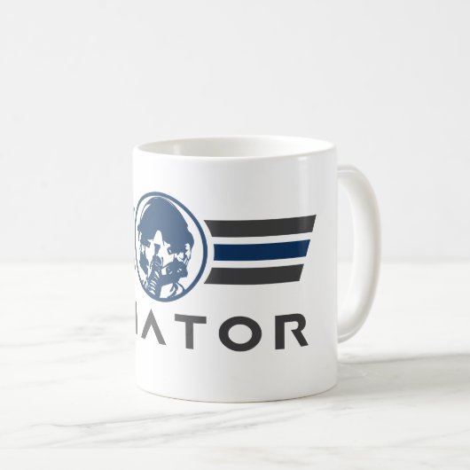 Aviäre Logo mit Kämpfer-Pilot-Helm Kaffeetasse (VorderseiteRechts)