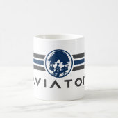 Aviäre Logo mit Kämpfer-Pilot-Helm Kaffeetasse (Mittel)