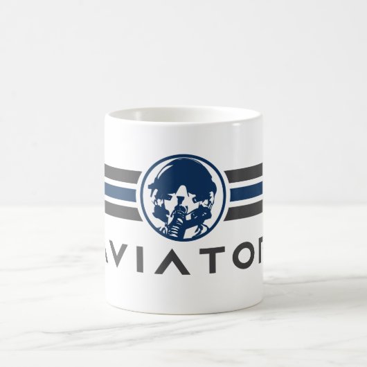 Aviäre Logo mit Kämpfer-Pilot-Helm Kaffeetasse (Mittel)